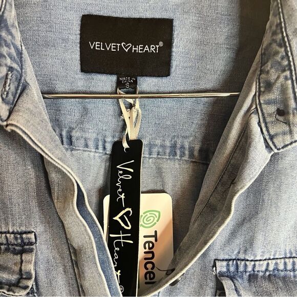 NWT Velvet Heart Womens Denim Short Sleeve Romper Size Small Casual Flattering - Picture 6 of 6